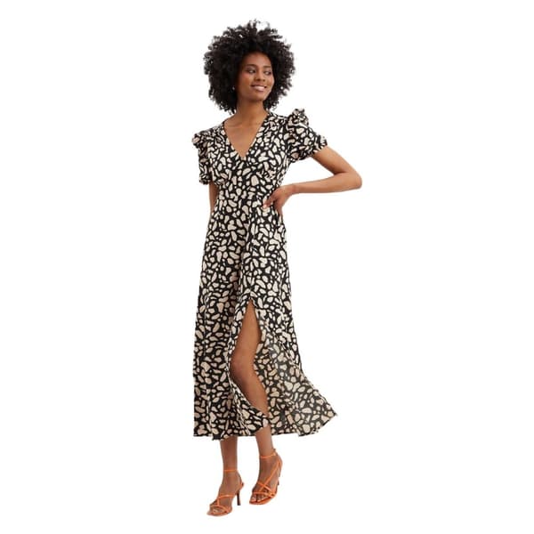 Dorothy Perkins Womens/Ladies Camel Empire Tall Midi Dress Black/Beige 12 UK