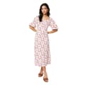 Miniatyrbillede 4 af 4: Dorothy Perkins Womens/Ladies Ditsy Print Ruched Front Petite Puff Sleeve Midi Dress