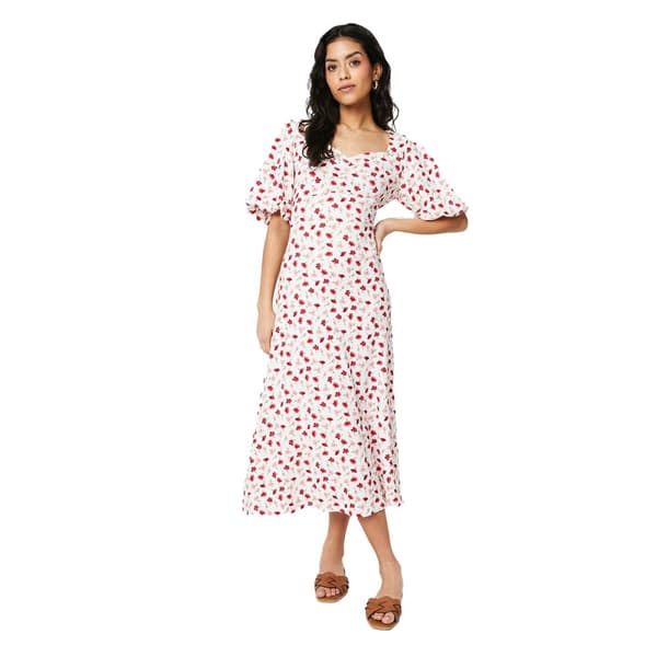 Dorothy Perkins Womens/Ladies Ditsy Print Ruched Front Petite Puff Sleeve Midi Dress