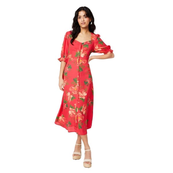 Dorothy Perkins Womens/Ladies Floral Button Through Petite Midi Dress