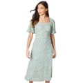 Miniatyrbillede 1 af 2: Dorothy Perkins Womens/Ladies Animal Print Ruched Front Petite Puff Sleeve Midi Dress