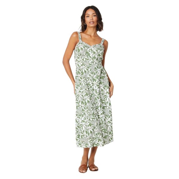 Dorothy Perkins Womens/Ladies Palm Frill Neck Midi Dress