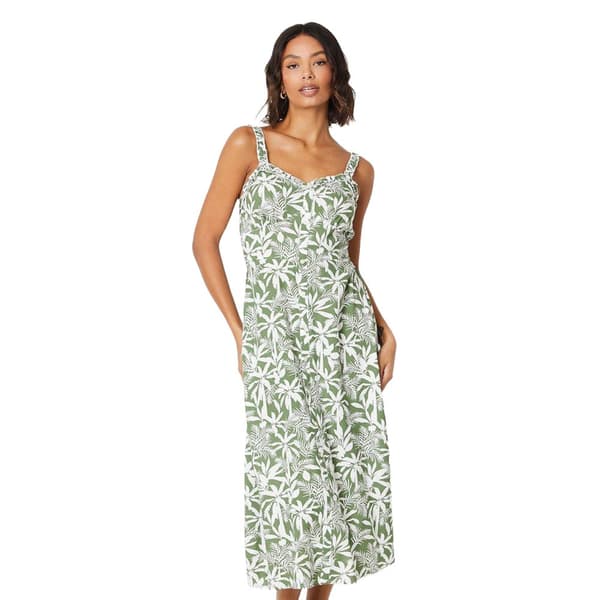 Dorothy Perkins Womens/Ladies Palm Frill Neck Midi Dress