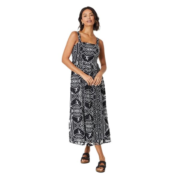 Dorothy Perkins Womens/Ladies Cutwork Square Neck Midi Dress Black 10 UK