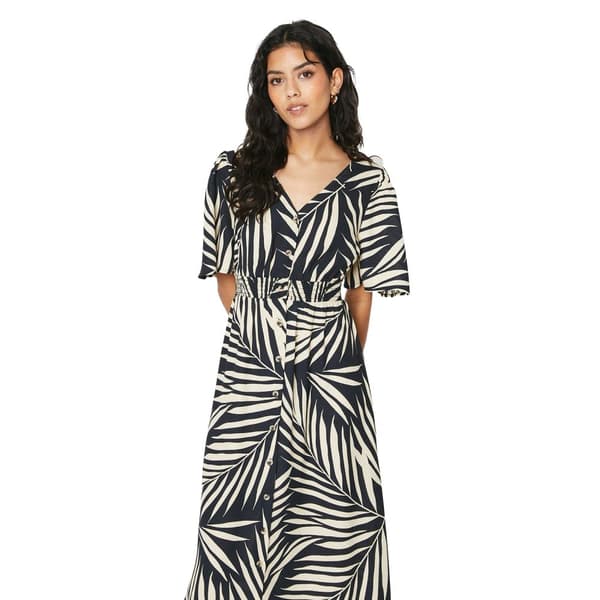 Dorothy Perkins Womens/Ladies Palm Print Button Detail Petite Midi Dress