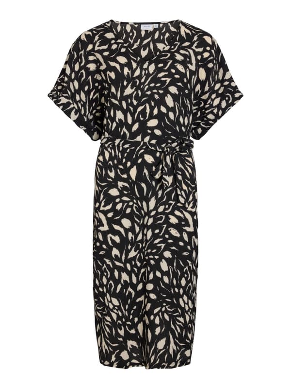 Vila - Vilaya Bea V-neck 2/4 Mid Calf Dress