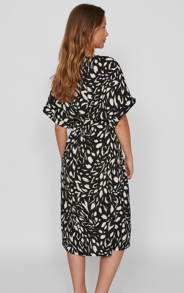 Vila - Vilaya Bea V-neck 2/4 Mid Calf Dress