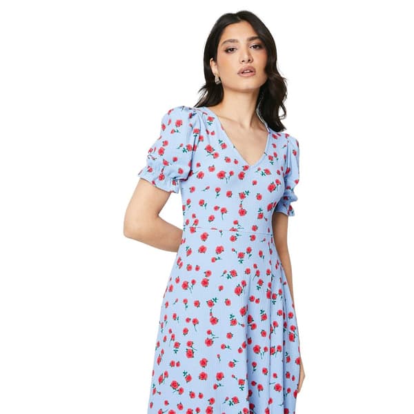Dorothy Perkins Dam/Ladies Rose V-hals kortärmad midiklänning