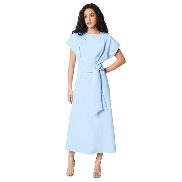 Principles Midiklänning med knyt i midjan för damer/damer Light Blue 12 UK