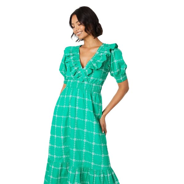 Dorothy Perkins Womens/Ladies Embroidered Frill Puff Sleeve Midi Dress