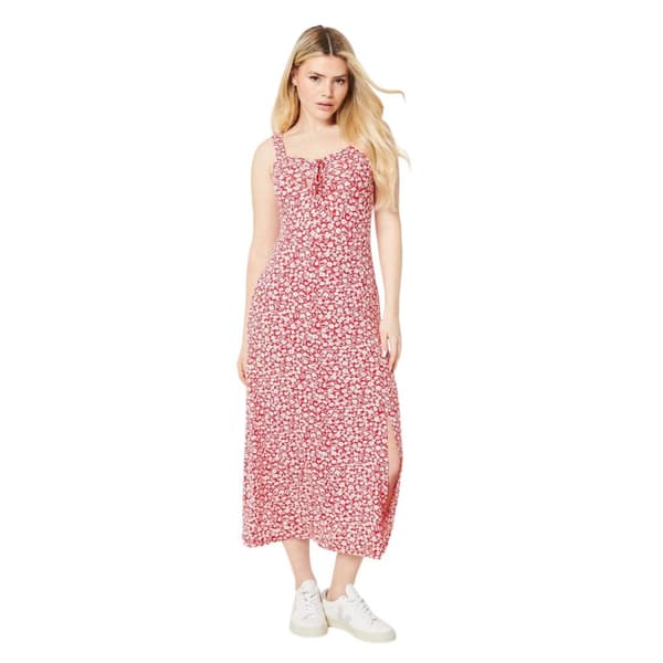 Dorothy Perkins Dame/kvinder Ditsy Print Front Tie Midi Kjole