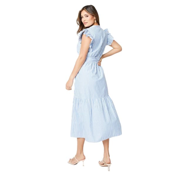 Principles Womens/Ladies Stripe Ruffle Midi Dress