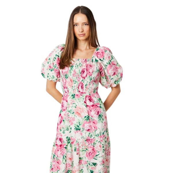 Dorothy Perkins Womens/Ladies Rose Shirred Bodice Puff Sleeve Midi Dress