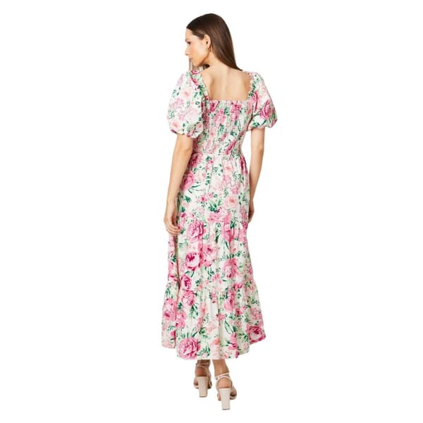 Dorothy Perkins Womens/Ladies Rose Shirred Bodice Puff Sleeve Midi Dress