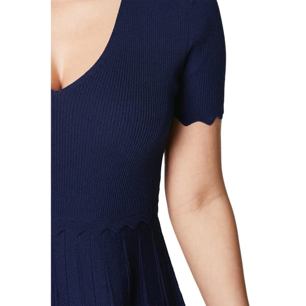 Principles Womens/Ladies Pointelle V Neck Fitted And Flared Dress