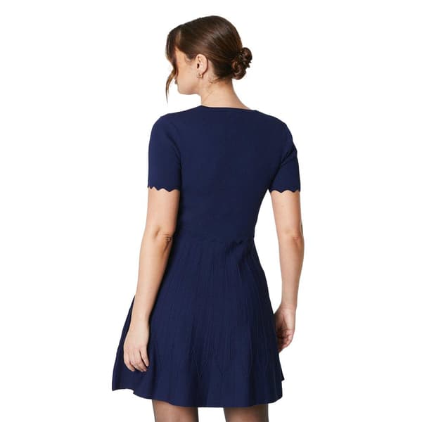Principles Womens/Ladies Pointelle V Neck Fitted And Flared Dress