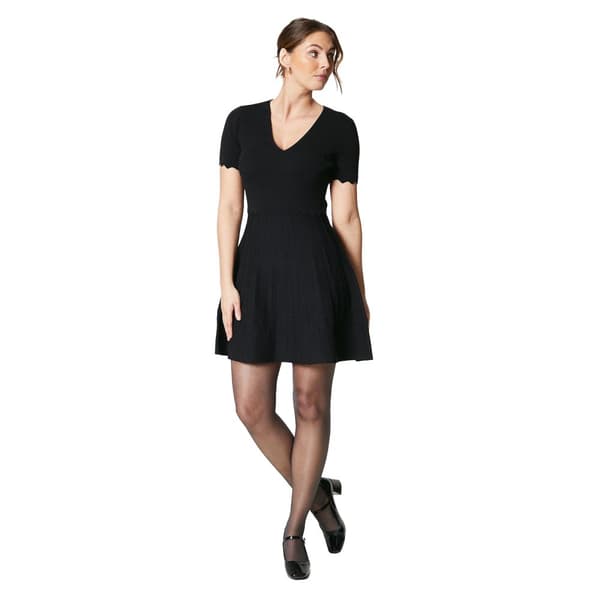 Principles Womens/Ladies Pointelle V Neck Fitted And Flared Dress