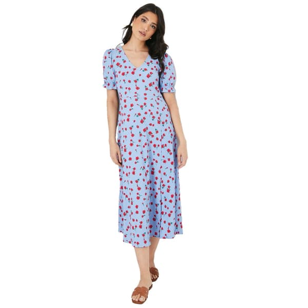 Dorothy Perkins Dam/Ladies Rose V-hals kortärmad midiklänning