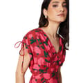 Miniatyrbillede 3 af 5: Dorothy Perkins Womens/Ladies Roses V Neck Ruched Midi Dress