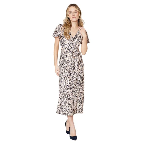 Dorothy Perkins Womens/Ladies Abstract Wrap Flutter Midi Dress Pink 10 UK
