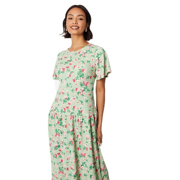 Dorothy Perkins Womens/Ladies Floral Tie Back Angel Sleeve Midi Dress