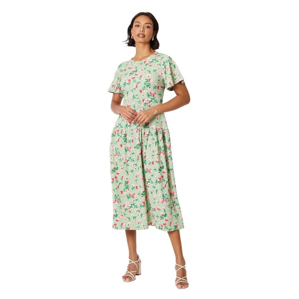 Dorothy Perkins Womens/Ladies Floral Tie Back Angel Sleeve Midi Dress
