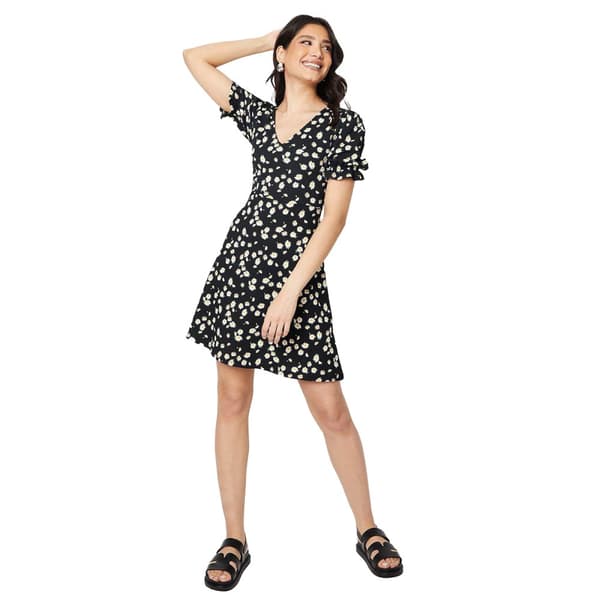 Dorothy Perkins Dam/Ladies Daisy V-hals kortärmad miniklänning