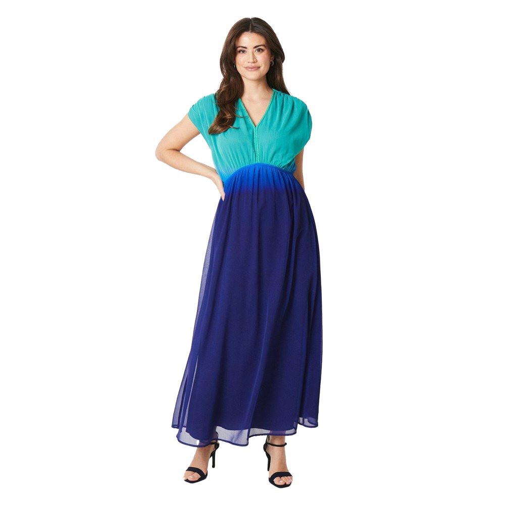 Principles Womens Ladies Ombre Chiffon Maxi Dress Aqua 20 UK CDON