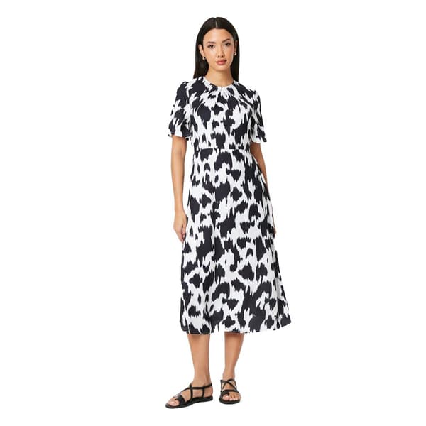 Principles Womens/Ladies Dalmatian Print Volume Midi Dress Monochrome 10 UK