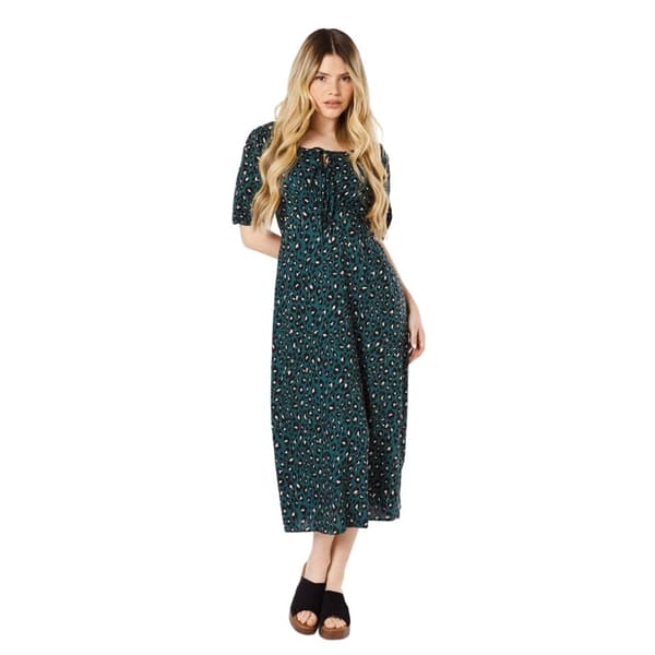 Dorothy Perkins Womens/Ladies Animal Print Front Tie Midi Dress Green 12 UK