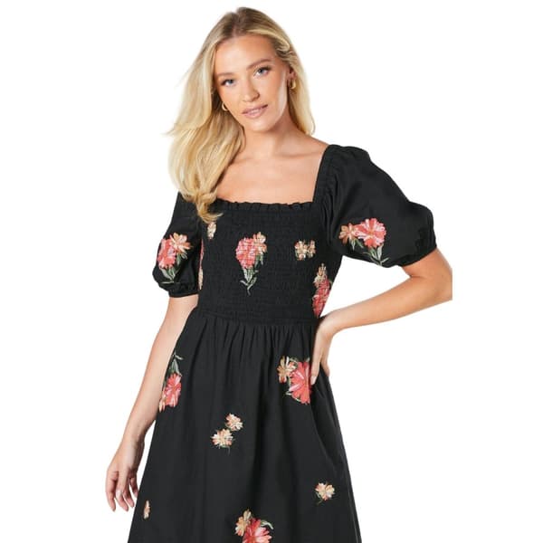 Dorothy Perkins Midi klänning med broderat poplinmönster för dam och dam