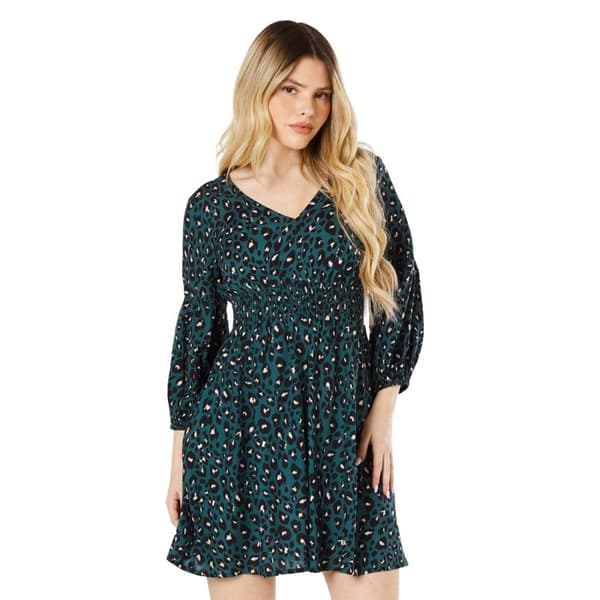 Dorothy Perkins Dam/Ladies Leopard V-halsad miniklänning