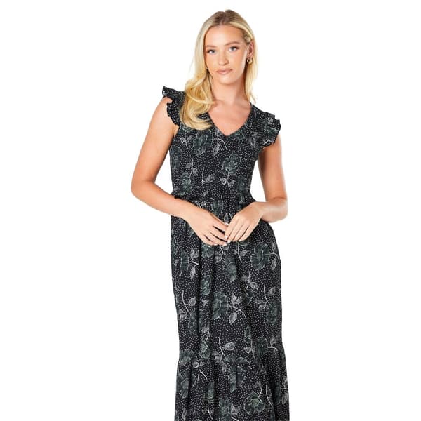 Dorothy Perkins Midiklänning - dam/dam - blommig med rynkad överdel