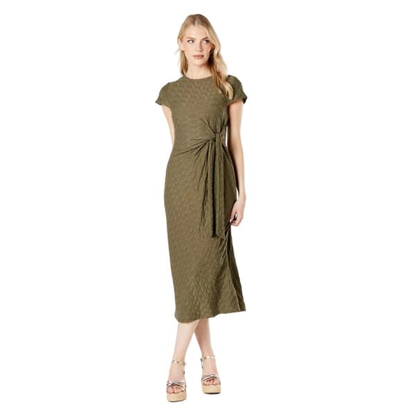Principles Womens/Ladies Textured Jersey Waist Tie Midi Dress Olive 18 UK