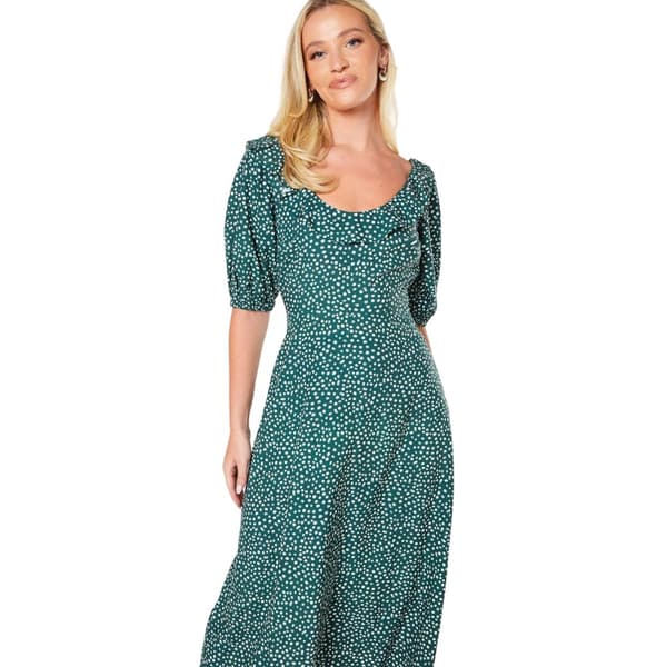 Dorothy Perkins Womens/Ladies Spotted Ruffle Neck Midi Dress