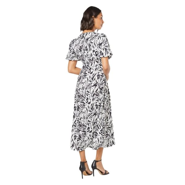 Dorothy Perkins Womens/Ladies Abstract V Neck Puff Sleeve Midi Dress