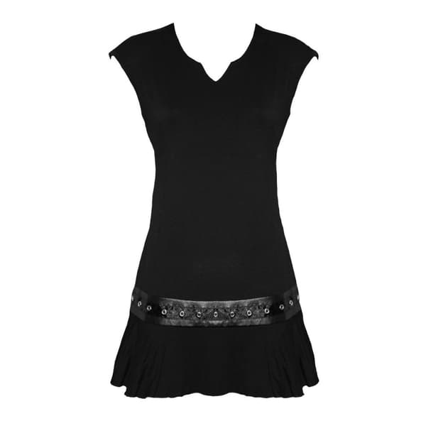 Spiral Direct Dam/Ladies Gothic Rock Miniklänning med nitar i midjan Black 3XL