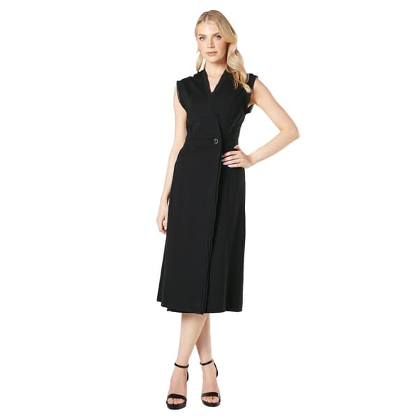 Principles Dam/Lady Ponte Midiklänning med knappar Black 10 UK