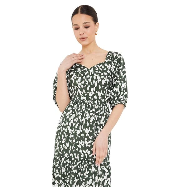 Dorothy Perkins Womens/Ladies Abstract Tiered Puff Sleeve Midi Dress