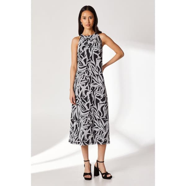 Principles Womens/Ladies Geometric Mesh Halter Neck Midi Dress