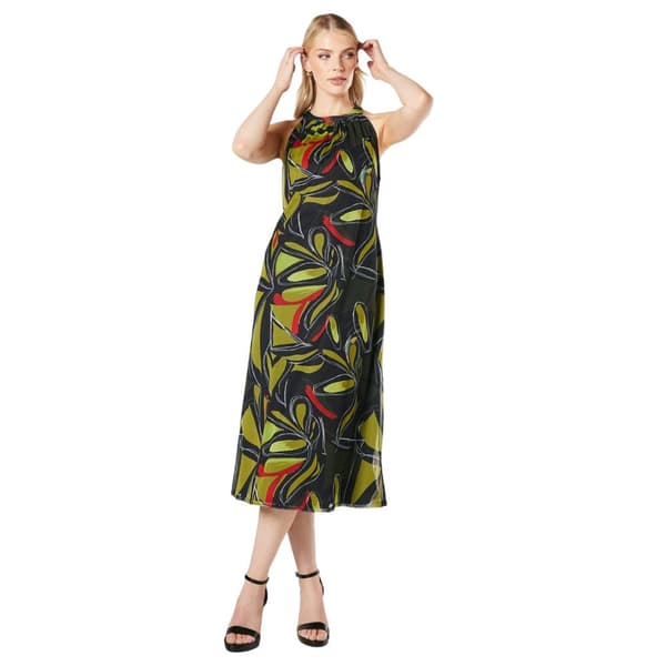 Principles Womens/Ladies Abstract Mesh Halter Neck Midi Dress