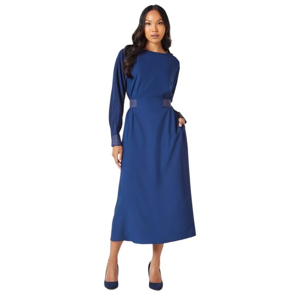 Principles Womens/Ladies Contrast Detail Crepe Midi Dress Navy 12 UK