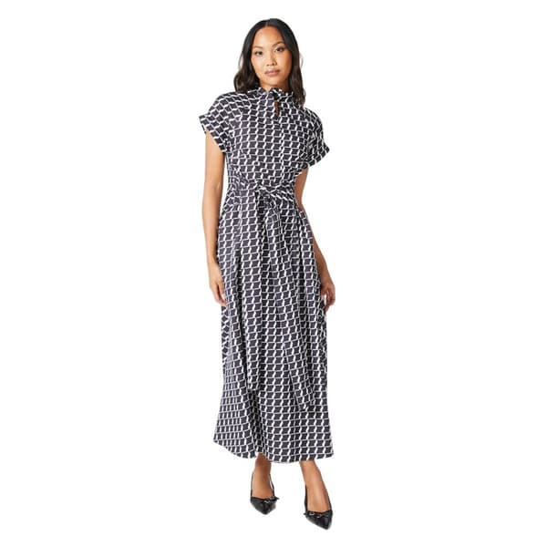 Principles Womens/Ladies Monochrome Twist Neck Midi Dress Black/White 18 UK