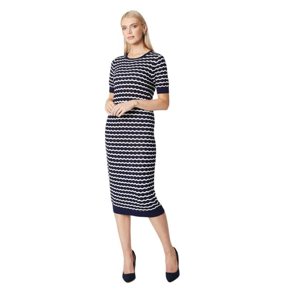 Principles Womens/Ladies Striped Knitted Stitch Detail Maxi Dress Navy S