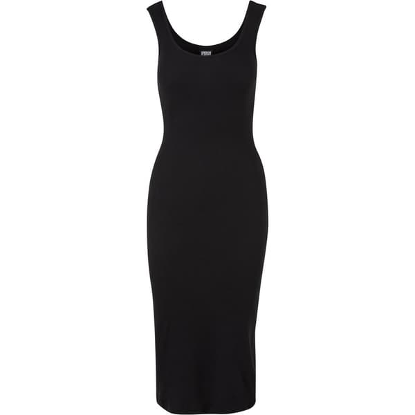 Urban Classics Ribbad klänning för dam och dam Black L