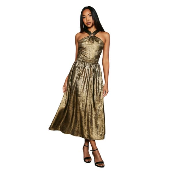 Principles Womens/Ladies Metallic Halter Neck Midi Dress
