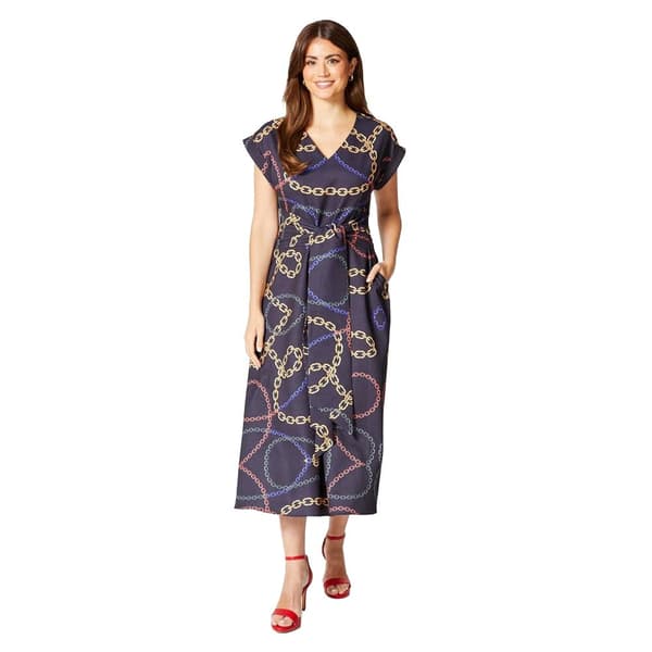 Principles Womens/Ladies Chain Print Belted Midi Dress