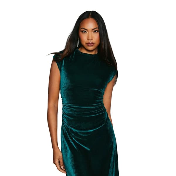 Principles Womens/Ladies Velvet Ruched Waist Midi Dress