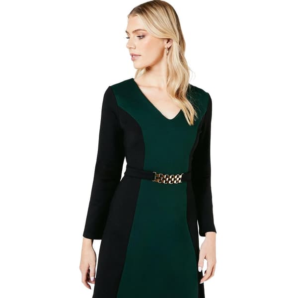 Principles Womens/Ladies Colour Block Ponte Belted Midi Dress