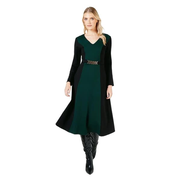 Principles Womens/Ladies Colour Block Ponte Belted Midi Dress